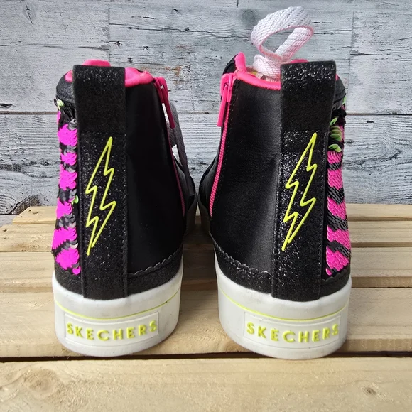 Skechers Flip Kicks Sneakers 314025L High Top Neon Pink Green Neon Youth Size 5 - Picture 7 of 12
